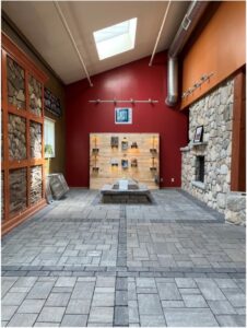 Windham Genest retail center with stone paver displays