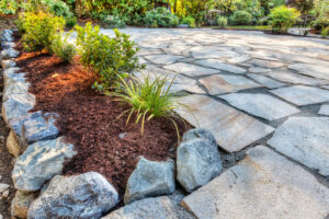 natural stone pavers in a patio
